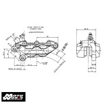 BREMBO 4Pis Đối Xứng Trước OE Cast 40mm Axial (Bên Phải)