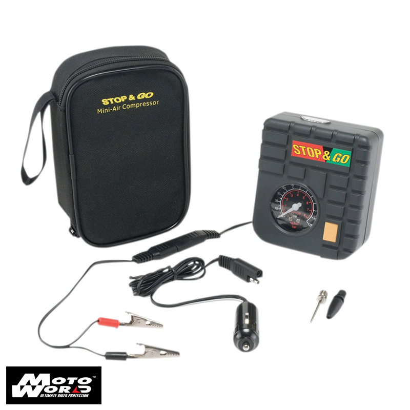 STOP & GO Mini-Air Compressor for Motorcycles, Scooters, ATV's only